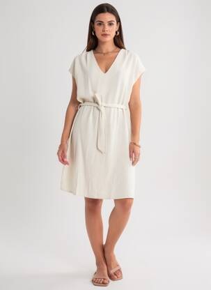 Robe courte manches courtes manches courtes beige GRACE & MILA femme