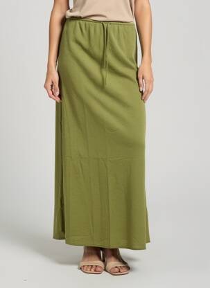 Jupe longue coupe fluide vert GRACE & MILA femme