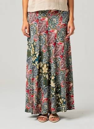 Jupe longue imprimé fantaisie bleu WHITE STUFF femme