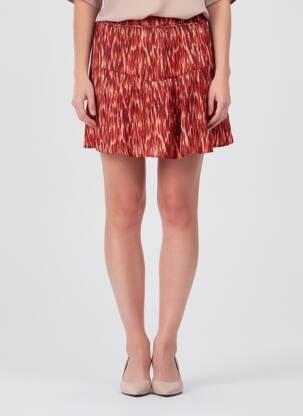 Jupe courte coupe droite marron GRACE & MILA femme