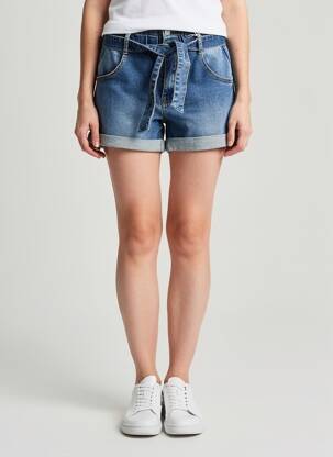 Short tissage denim taille normale bleu NINA CARTER femme