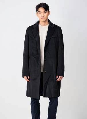 Manteau long coupe droite sans capuche noir THE KOOPLES homme