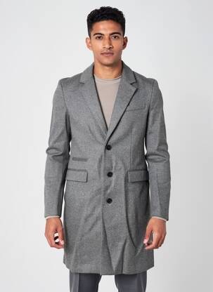 Manteau long coupe droite sans capuche gris THE KOOPLES homme