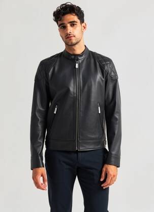 Veste en cuir poches noir THE KOOPLES homme
