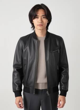 Veste en cuir poches noir THE KOOPLES homme