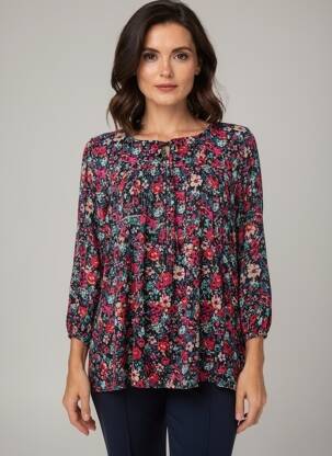 Tunique manches longues tissage crêpe noir RENATTO BENE femme