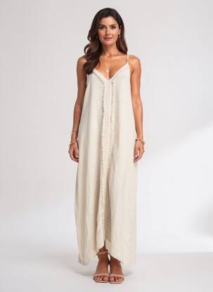 Robe longue tissage crêpe fines bretelles gris MADE IN ITALY femme