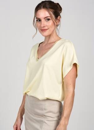 T-shirt coupe droite manches courtes jaune IZZY femme