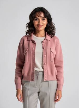 Veste casual poches rose CHARLIOR femme