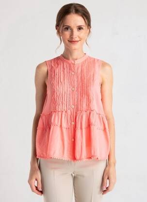 Top sans manche sans manche rose ANDROMEDE femme
