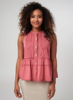 Top sans manche sans manche violet ANDROMEDE femme