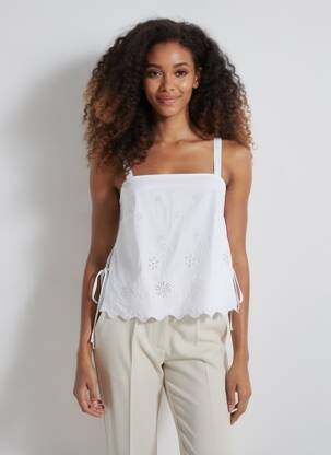 Top col carré sans manche blanc ANDROMEDE femme