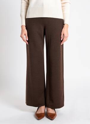 Pantalon large taille normale taille normale marron GRACE & MILA femme