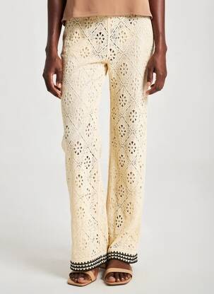 Pantalon droit stretch taille normale beige INTUITION femme