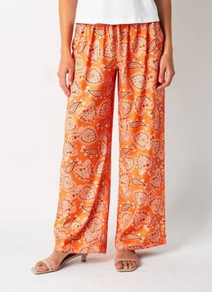 Pantalon droit stretch taille normale orange JUBYLEE femme