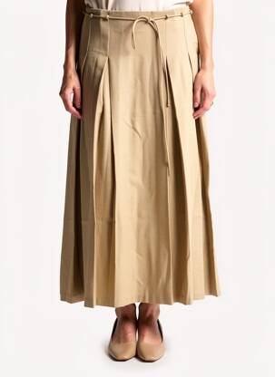 Jupe longue fermeture zippée au dos beige Y.A.S femme