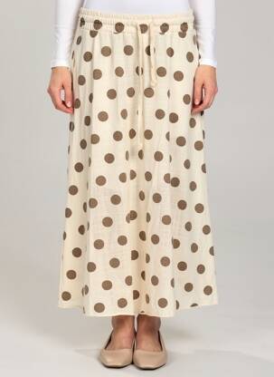 Jupe longue taille normale beige FARFALLA femme