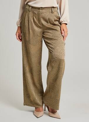 Pantalon large fermeture zip latéral taille normale or MOMONI femme