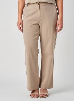 Pantalon droit taille à pinces taille normale marron DIEGA femme