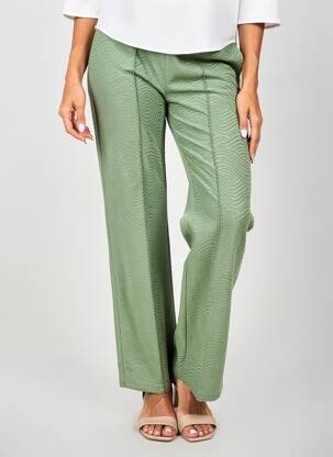 Pantalon droit stretch taille normale vert BENSIMON femme