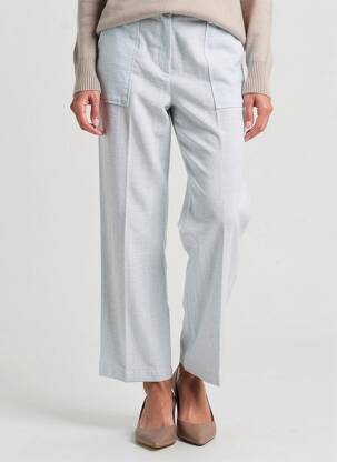 Pantalon droit taille à pinces taille haute bleu ATTIC AND BARN femme