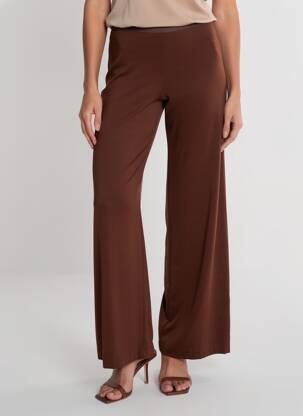 Pantalon large taille normale taille normale marron SIYU femme