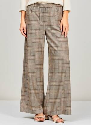 Pantalon large tissage popeline taille normale marron DIEGA femme