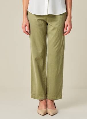 Pantalon chino tissage popeline taille normale vert FIVE femme