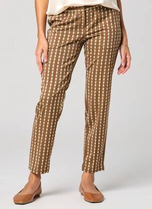 Pantalon slim taille élastique taille normale marron DIEGA femme