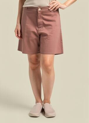 Bermuda taille à pinces taille normale orange BSBEE femme