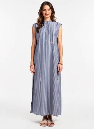 Robe longue sans manche sans manche bleu ROSEANNA femme
