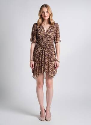 Robe courte manches courtes manches courtes marron MARANT ETOILE femme