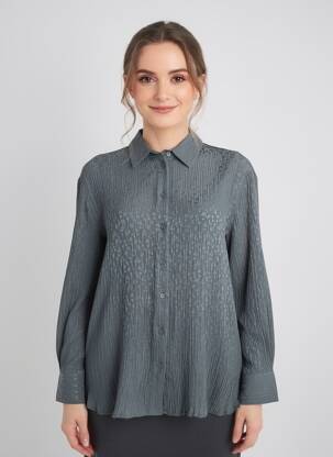 Tunique manches longues col chemisier gris MASSCOB femme