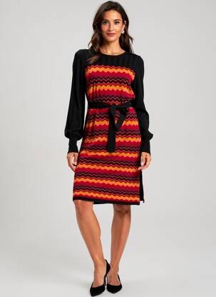 Robe pull stretch manches longues noir KING LOUIE femme