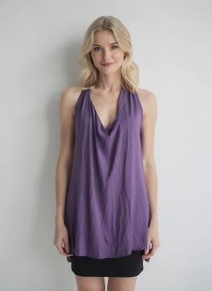Tunique sans manche coupe fluide violet JEANNE CERISE femme