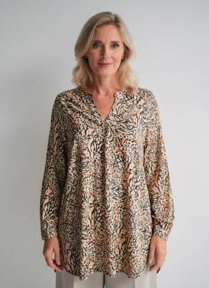 Tunique manches longues col v beige CISO femme