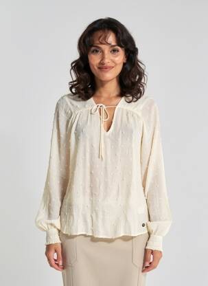 Blouse manches longues manches longues beige GARCIA femme