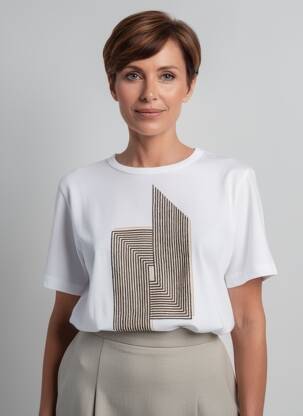 T-shirt coupe droite manches courtes blanc CISO femme