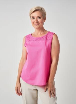 Top stretch sans manche violet JENSEN femme
