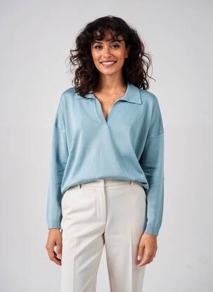 Pull stretch manches longues bleu ZILCH femme