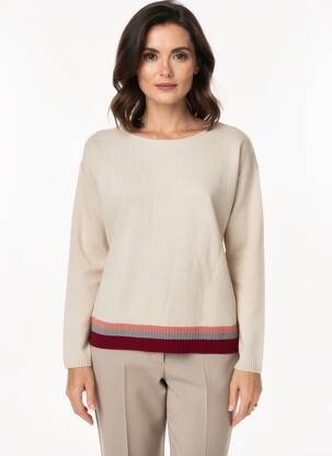 Pull tissage chiné manches longues beige GUITARE femme