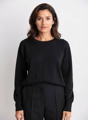 Pull stretch manches longues noir WNT COLLECTION femme
