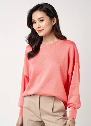 Pull stretch manches longues rose JENSEN femme