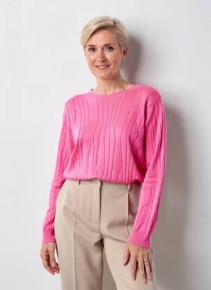 Pull stretch manches longues rose I.ODENA femme