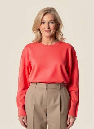 Pull stretch manches longues rouge BARBARA LEBEK femme