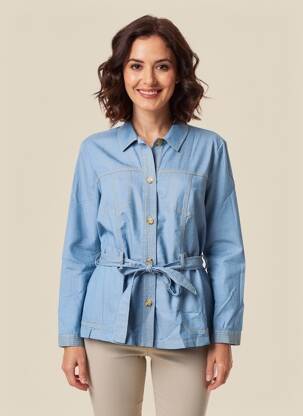 Chemisier coupe cintrée manches longues bleu DIANE LAURY femme