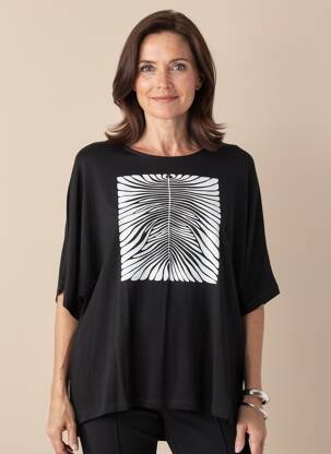 Top stretch manches courtes noir CISO femme