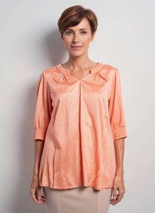 Top imprimé fantaisie manches courtes orange CISO femme