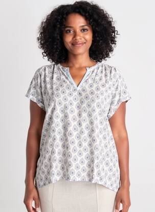 Top tissage crêpe manches courtes gris GUITARE femme