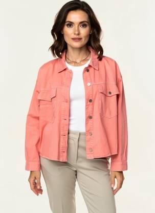 Veste casual poignets boutonnés avec fente orange C'EST BEAU LA VIE femme
